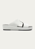 CROWN WHITE LEATHER SANDALS-PURE SERIES-WHITE COFFEE