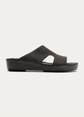 CROC PRINT LEATHER SANDALS-CROC PRINT NUBUCK SERIES-MATTE COFFEE