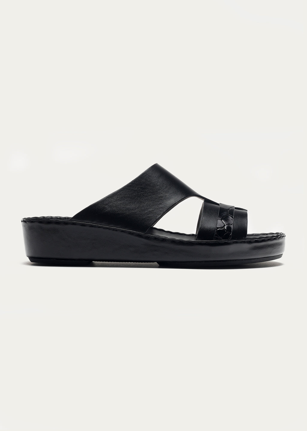 CROCODILE LEATHER SANDALS-PRECIOUS SERIES-MYSTERIOUS BLACK