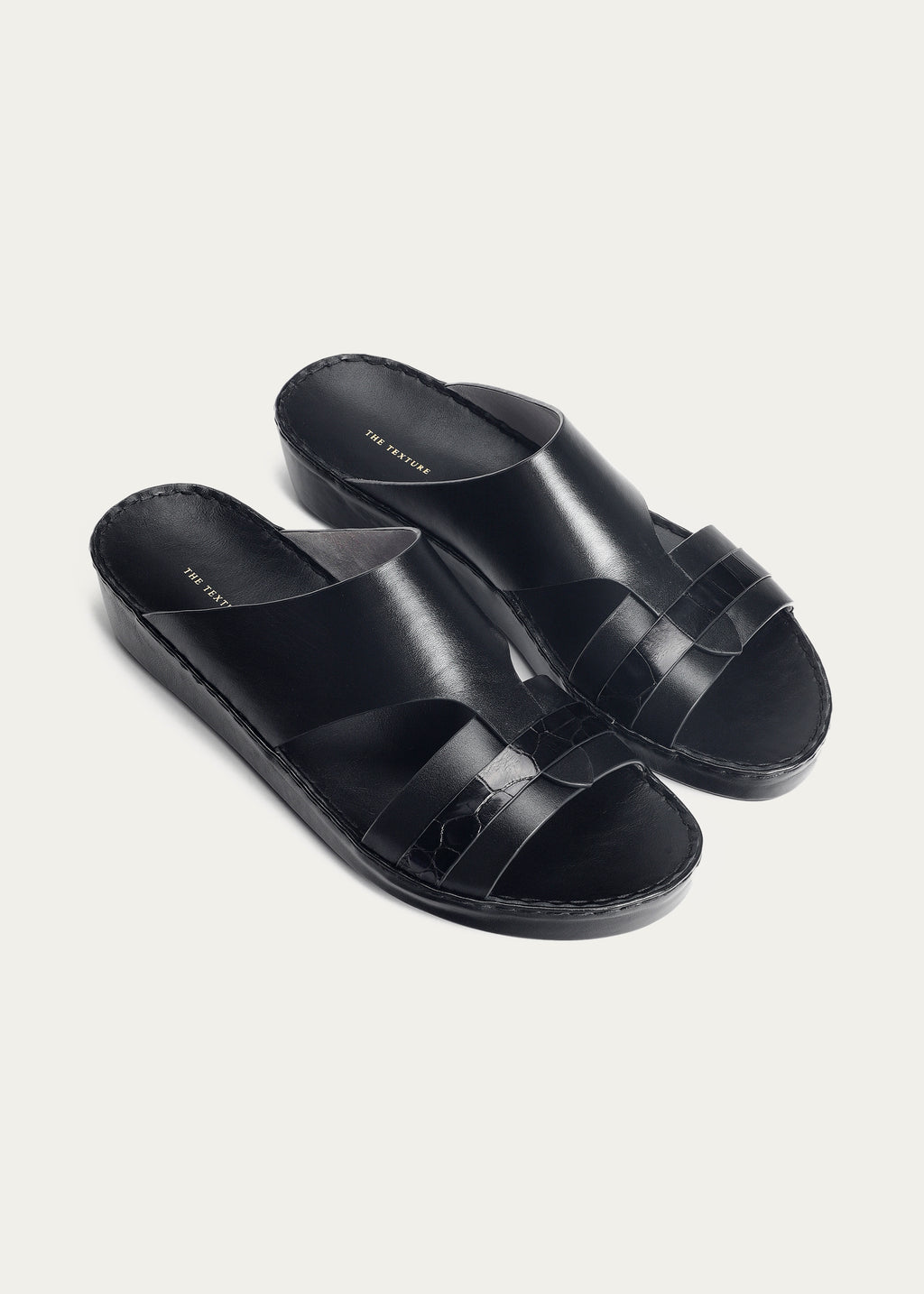 CROCODILE LEATHER SANDALS-PRECIOUS SERIES-MYSTERIOUS BLACK
